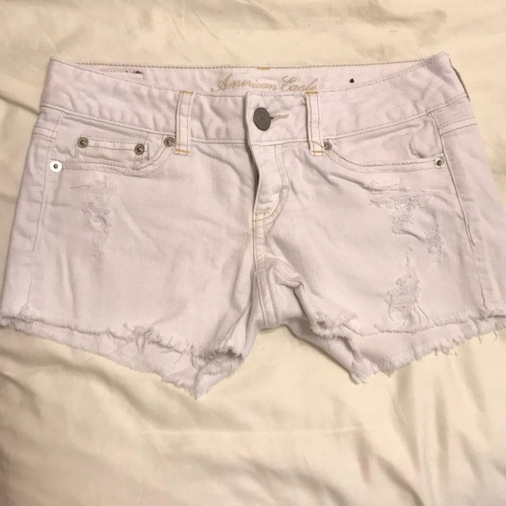 American Eagle White Denim Shorts